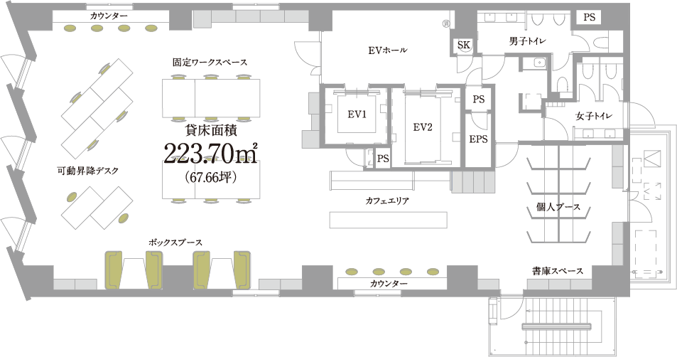 フリーアドレスレイアウト